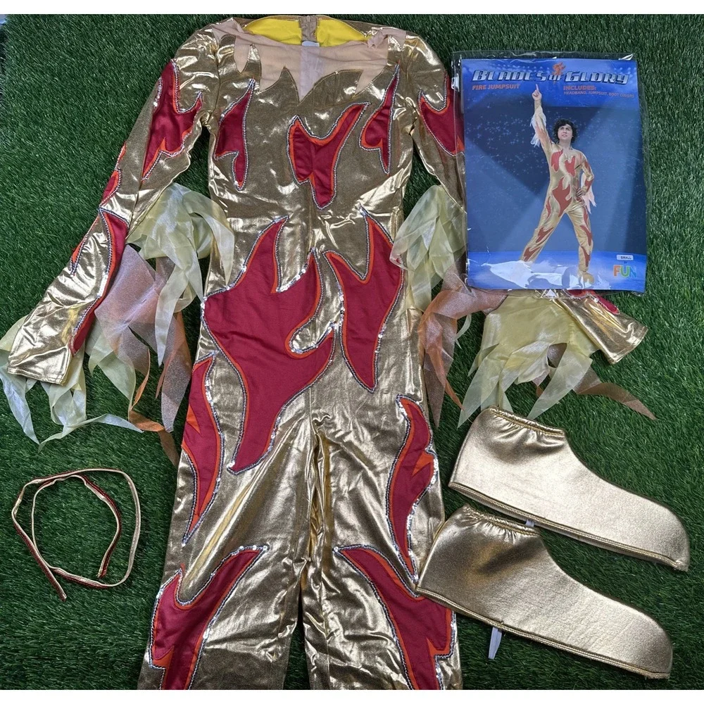 Blades‎ of Glory Fire Jumpsuit Halloween Costume Small Complete
